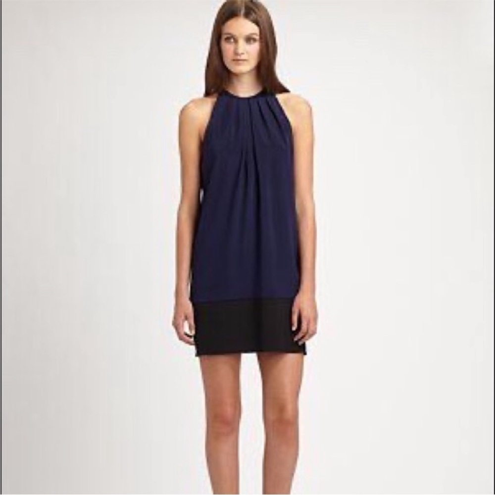 Theory Charlaine Pleat-Neck Shift Dress NWT